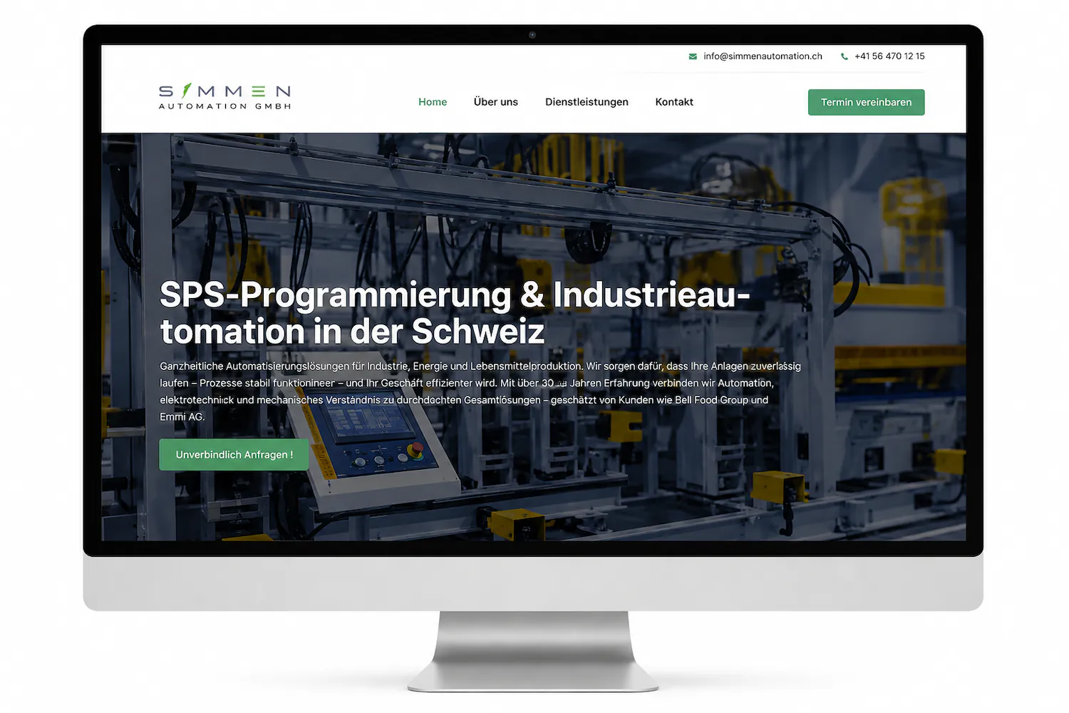 Mockup des Projekts Simmen Automation GmbH